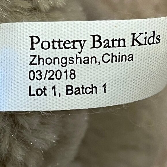 Pottery Barn Kids 11” Bunny Rabbit Lovey Plush Floppy Ears Pink Bow Taupe Gray - Picture 4 of 4